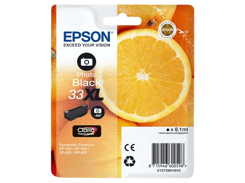 Epson, EPSON Tintenpatrone XL photo schwarz T336140 XP-530/630/830 400 Seiten