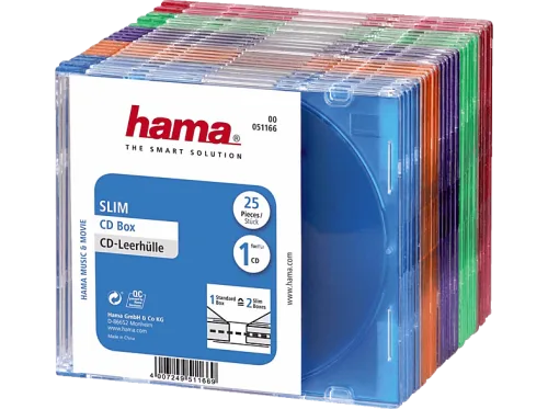 Hama, Hama CD Hülle Slim 00051166 1 CD/DVD/Blu-Ray Transparent-Blau, Transparent-Orange, Transparent-Violett,