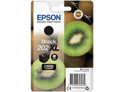 Epson, EPSON Tintenpatrone 202XL schwarz T02G140 XP-6000/6005 550 Seiten