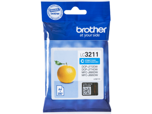 Brother, Brother -  Tintenpatrone cyan LC-3211C DCP-J774DW 200 Seiten, One Size