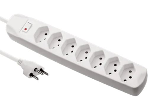 S-Electro, S-ELECTRO Steckdosenleiste 85.110.7WS 7x T13 mit Schalter, weiss