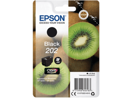 Epson, EPSON Tintenpatrone 202 schwarz T02E140 XP-6000/6005 250 Seiten