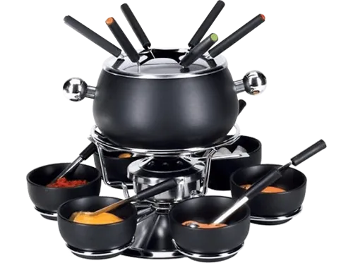 Nouvel, Nouvel Fondue-Set Pina für Gemüse und Fleisch 21-teilig Fleischfondue-Set – Fondue Set – schwarz