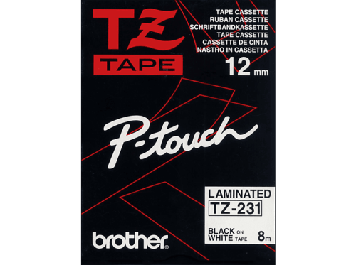 PTOUCH, PTOUCH Band, laminiert schwarz/weiss TZe-231 PT-1280VP 12 mm