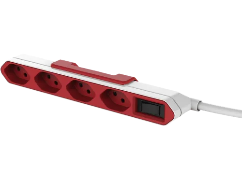 POWERCUBE, POWERCUBE Socket-rail red/white 66.9121 4x Typ 13 plug