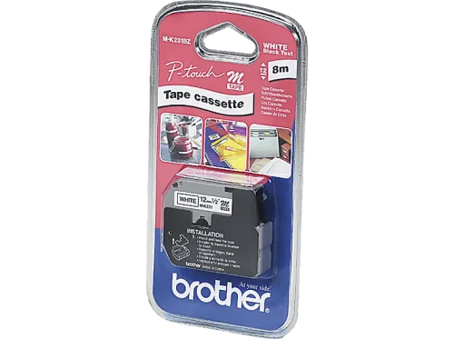 PTOUCH, PTOUCH Band,nicht lam. schwarz/weiss M-K231BZ zu PT-65/75/85/110 12mm/8m