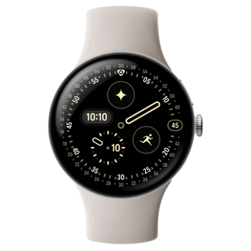 GOOGLE, Google Pixel Watch 4 (WiFi, 45mm, White) Smart Watch – Weitere Smartwatches – weiss