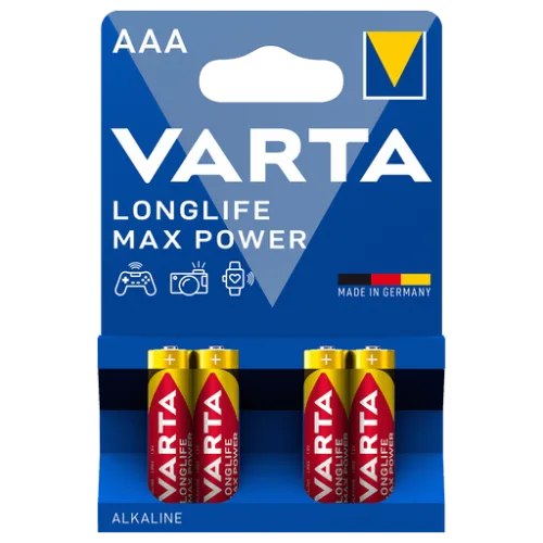 B2X, B2X - AAA Longlife Max Power LR3 Alkaline 4er-Pack, Rot, AAA(LR03)