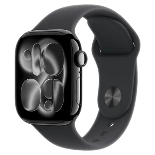 Apple, Apple - Smartwatch, AW Series 11GPS46mmJet Black Aluminium Case with Black Sport Band - M/L, 46mm