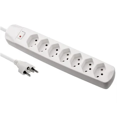 S-Electro, S-ELECTRO Steckdosenleiste 85.110.7WS 7x T13 mit Schalter, weiss
