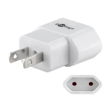 SCHOENENBERGER, SCHOENENBERGER 138563 Reiseadapter 2-POL SCHUKO/US/JP, Weiss