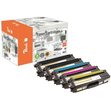 Peach, Peach B325 5 Toner XL (2*bk, c/m/y) ersetzt Brother TN-325 für z.B. Brother DCP -9055 CDN, Brother DCP -9270 CDN, Brother HL -4100