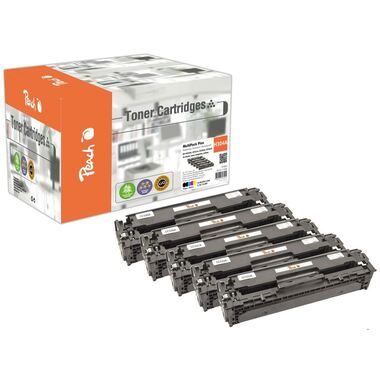 Peach, Peach HP 304 A 5 Toner (2*bk, c/m/y) ersetzt HP No. 304A, CC530A*2, CC531A, CC532A, CC533A für z.B. HP Color LaserJet CM 2300