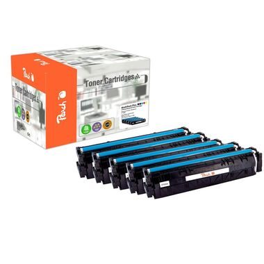 Peach, Peach HP 205 A 5 Toner (2*bk, c/m/y) ersetzt HP No. 205A, CF530A*2, CF531A, CF532A, CF533A für z.B. HP Color LaserJet Pro MFP M 180 fndw