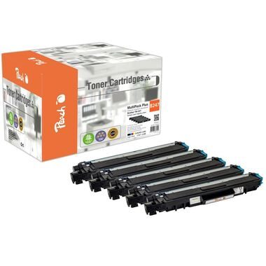 Peach, Peach B247 5 Toner XL (2*bk, c/m/y) ersetzt Brother TN-247 für z.B. Brother DCPL 3550 CDW, Brother MFCL 3730 CDN, Brother MFCL 3750 CDW