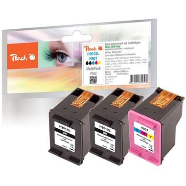 Peach, Peach Spar Pack Plus Druckköpfe kompatibel zu HP No. 901XL black, CC654AE,  No. 901 color, CC656AE