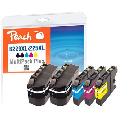 Peach, Peach Spar Pack Plus Tintenpatronen, kompatibel zu Brother LC-229XXL, LC-225XL