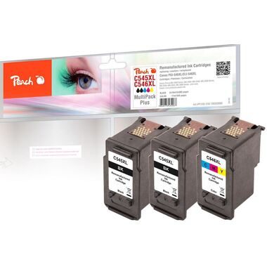 Peach, Peach C545 XL 3 Druckköpfe XL (2*bk, col) ersetzt Canon PG-545XL*2, CL-546XL, 8286B013 für z.B. Canon Pixma TS 3350, Canon Pixma MG 3051