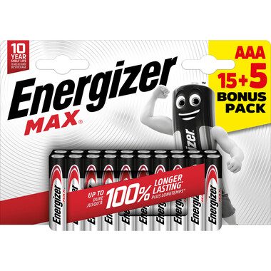Energizer, ENERGIZER Batterie Max E303349400 AAA/LR03, 15 + 5 Stk.