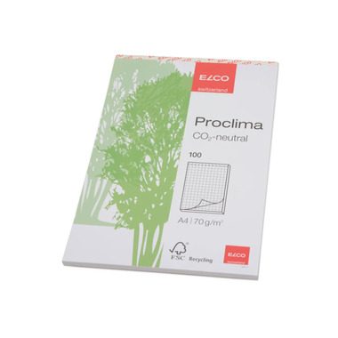 Elco, ELCO Schreibblock Proclima A4 74325.17 kariert, 70g 100 Blatt