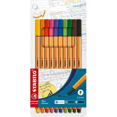 STABILO, STABILO Feinschreiber point 88 0.4mm 88/10 10 Farben ass.