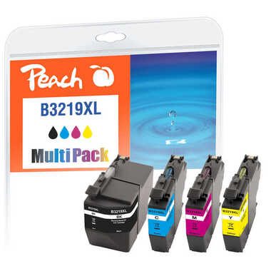 Peach, Peach B3219 XLVALDR 4 Druckerpatronen XL (bk, c/m/y) ersetzt Brother LC-3219XLVALDR für z.B. Brother MFCJ 5330 DW, Brother MFCJ 5335 DW
