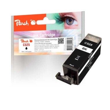 Peach, Peach C525 PGBK Druckerpatrone XL bk ersetzt Canon PGI-525PGBK, 4529B001 für z.B. Canon Pixma MG 5150, Canon Pixma MG 5350, Canon Pixma IP 4850
