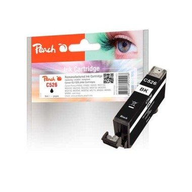 Peach, Peach C526 BK Druckerpatrone XL bkph ersetzt Canon CLI-526BK, 4540B001 für z.B. Canon Pixma MG 5150, Canon Pixma MG 5350, Canon Pixma IP 4850