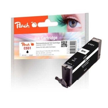 Peach, Peach Tintenpatrone foto schwarz kompatibel zu Canon CLI-551bk