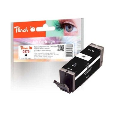 Peach, Peach C570 PGBK Druckerpatrone bk ersetzt Canon PGI-570PGBK, 0372C001 für z.B. Canon Pixma MG 5750, Canon Pixma MG 7750, Canon Pixma TS 8050