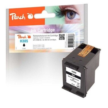 Peach, Peach HP 305 BK Druckkopf bk ersetzt HP No. 305 BK, 3YM61AE für z.B. HP DeskJet 2700, HP DeskJet Plus 4122, HP Envy Pro 6430, HP Envy 6020, HP Envy 6022