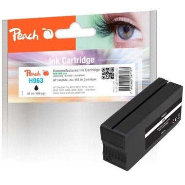 Peach, Peach HP 963 BK Druckerpatrone bk ersetzt HP No. 963 BK, 3JA26AE für z.B. HP OfficeJet Pro 9010, HP OfficeJet Pro 9012, HP OfficeJet Pro 9013