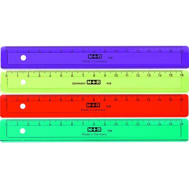 M+R, M+R Flachlineal 16cm 1116-0150 farbig ass.