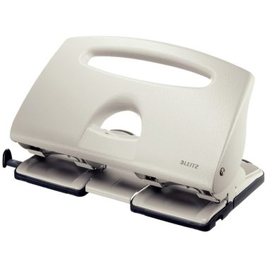 Leitz, LEITZ Doppellocher 4/4.0mm 51320085 grau, 40 Blatt A6-A4