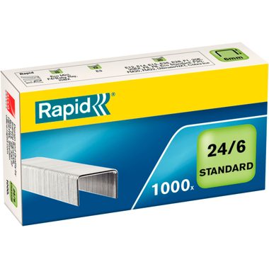 RAPID, RAPID Heftklammern 24/6 verzinkt 24855600 max. 20 Blatt 1000 St&uuml;ck