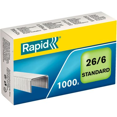 RAPID, RAPID Heftklammern 26/6 verzinkt 24861300 max. 20 Blatt 1000 St&uuml;ck