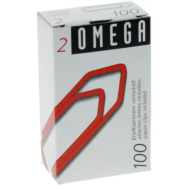 OMEGA, OMEGA B&uuml;roklammern Gr.2 2/100 vernickelt, 24mm 100 St&uuml;ck