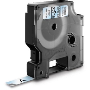 DYMO, DYMO D1 Beschriftungsband Authentisch 40910 2027786 Selbsthaftend Schwarz auf Transparent 9 mm x 7 m