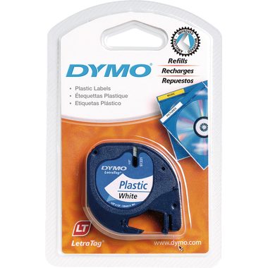 DYMO, DYMO Schriftband LetraTag weiss S0721660 Plastik 12mmx4m
