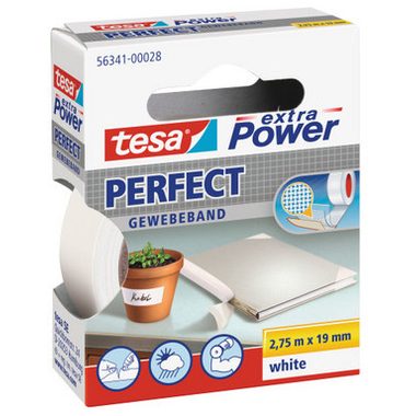 tesa, TESA Extra Power Perfect 2.75mx19mm 563410002 Gewebeband. weiss