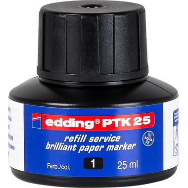 edding, EDDING Tinte 25ml PTK-25-1 schwarz