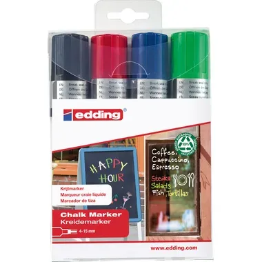 edding, EDDING Windowmarker 4090 4-15mm 4090-E4 4 Farben ass., basic