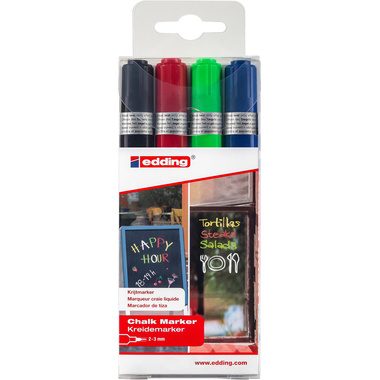 EDDING Windowmarker 4095 2-3mm 4095-E4 4 Farben ass., basic