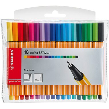 STABILO, STABILO Point 88 Mini 0,4mm 688/18-1 18 Farben, Etui