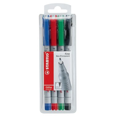 STABILO, STABILO OHP Pen non-perm. F 852/4 4er Etui