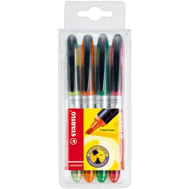 STABILO, STABILO Textmarker NAVIGATOR 545/4 4 Farben ass.