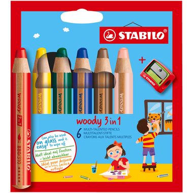 STABILO, STABILO Farbstifte Woody 3 in 1 8806-2 6 Farben Etui