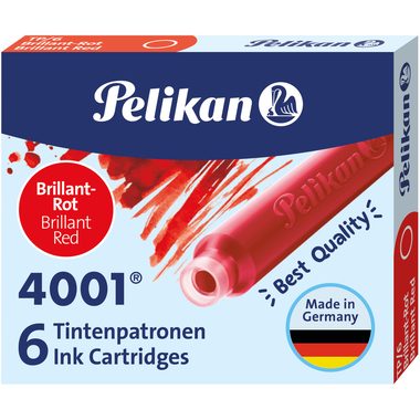 Pelikan, PELIKAN Tinte 4001 TP/6 301192 brillantrot 6 St&uuml;ck