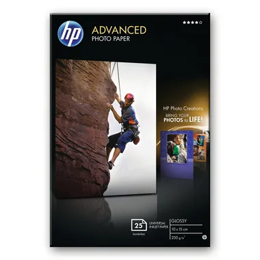 HEWLETT PACKARD, HEWLETT PACKARD - HP Advanced Glossy Photo 10x15cm Q8691A InkJet 250g, randlos 25 Blatt, 1 Stück