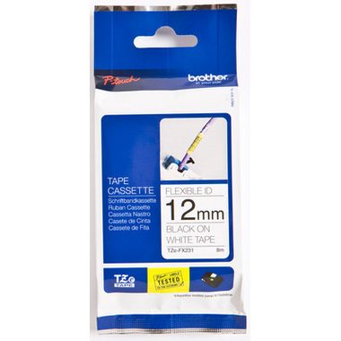 PTOUCH, PTOUCH Flexitape lamin. schwarz/weiss TZe-FX231 zu PT-550 12 mm